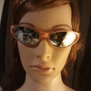 Womens Sunglasses Orange Plastic Glitter Glasses